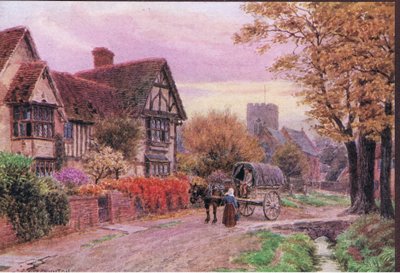 Sera di ottobre a Steventon, Berkshire, da The Cottages and the Village Life of Rural England pubblicato da Dent & Sons Limited, 1912 da Alfred Robert Quinton